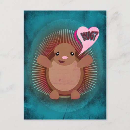Stachelschwein Knuddeln Postkarte (Vorderseite)
