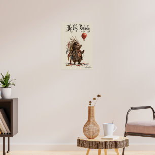 Stachelschwein mit einem roten Luftballon Poster
