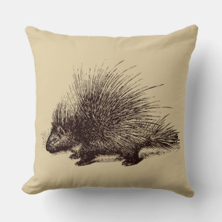 Stachelschwein Vintage-Illustration Kissen