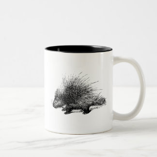Stachelschwein-Vintage-Illustration Zweifarbige Tasse