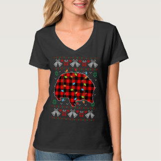 Stachelschwein Xmas-Lichter hässlicher Weihnacht T-Shirt