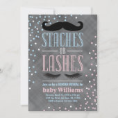 Staches oder Lashes Einladung (Vorderseite)