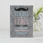 Staches oder Lashes Einladung (Stehend Vorderseite)