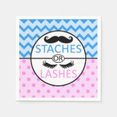 Staches oder Lashes Geschlecht zeigen Party-Servie Serviette (Vorderseite)