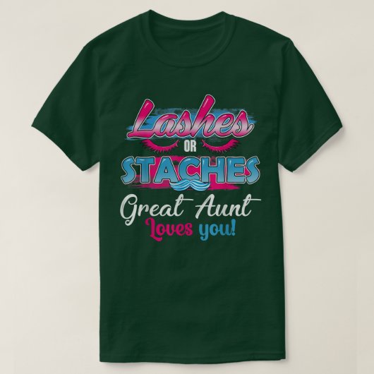 Staches oder Lashes Lieben T-Shirt (Design vorne)