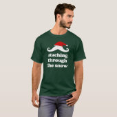 Staching durch das lustige mustach Weihnachten des T-Shirt (Vorne ganz)