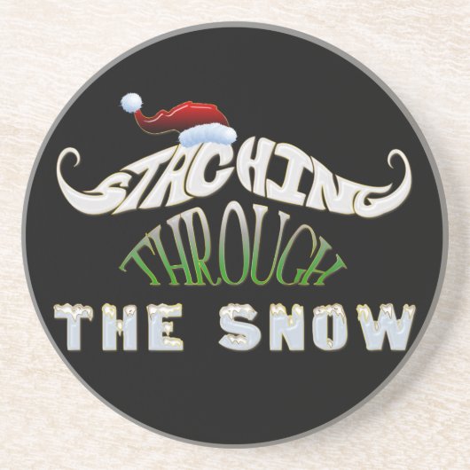 Staching durch den Schnee Getränkeuntersetzer (Vorne)