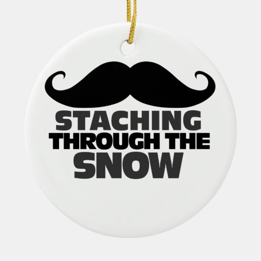 Staching durch den Schnee Keramik Ornament (Vorne)