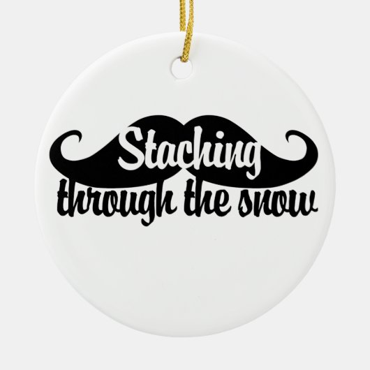 Staching durch den Schnee Keramik Ornament (Vorne)