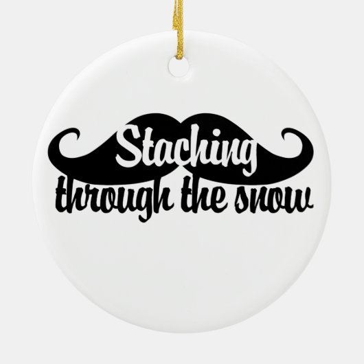 Staching durch den Schnee Keramik Ornament (Hinten)