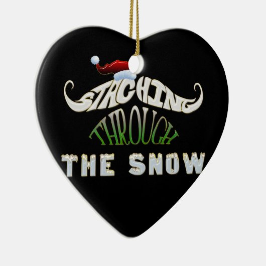 Staching durch den Schnee Keramikornament (Rechts)