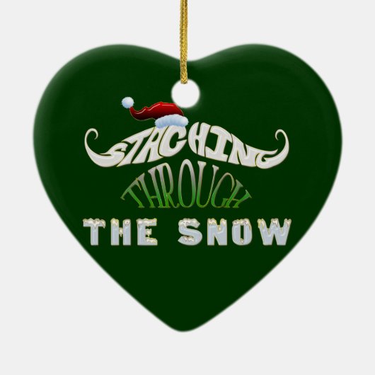 Staching durch den Schnee Keramikornament (Hinten)