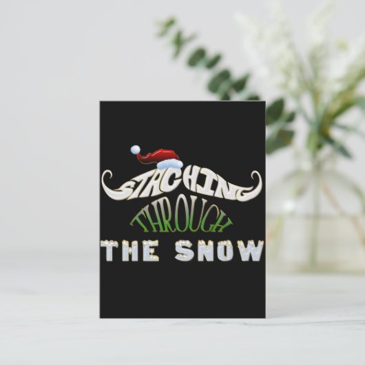 Staching durch den Schnee Postkarte (Stehend Vorderseite)