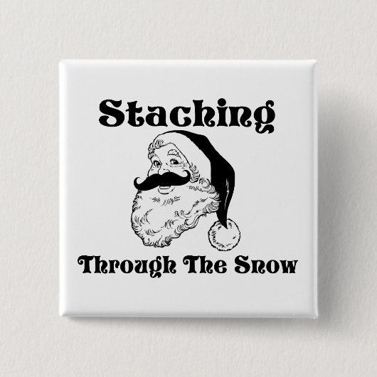 Staching durch den Schnee Sankt Button (Vorderseite)