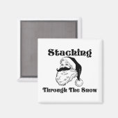 Staching durch den Schnee Santa Magnet (Vorderseite/Rückseite)