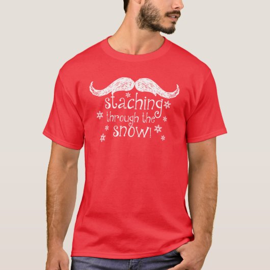 Staching durch den Schnee T-Shirt (Vorderseite)