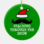 Staching durch die Schnee Weihnachtsverzierung Keramik Ornament (Hinten)