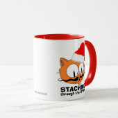 Staching Through the Snow! Mustache Spaß Cat Tasse (VorderseiteRechts)