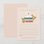 Stack Books Blumenberater für Bridge-Brautparty Begleitkarte (Vorne/Hinten)