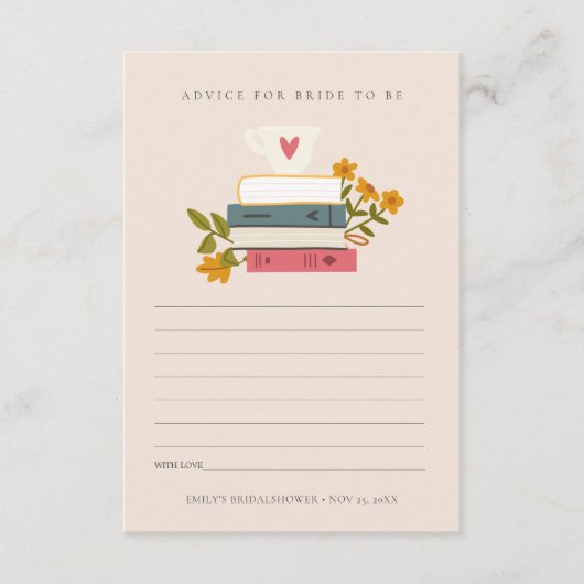 Stack Books Blumenberater für Bridge-Brautparty Begleitkarte (Vorderseite)