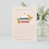 Stack Books Blumenberater für Bridge-Brautparty Begleitkarte (Stehend Vorderseite)