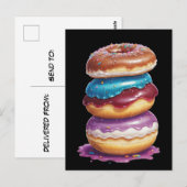 Stack der großen Donuts Postkarte (Vorne/Hinten)