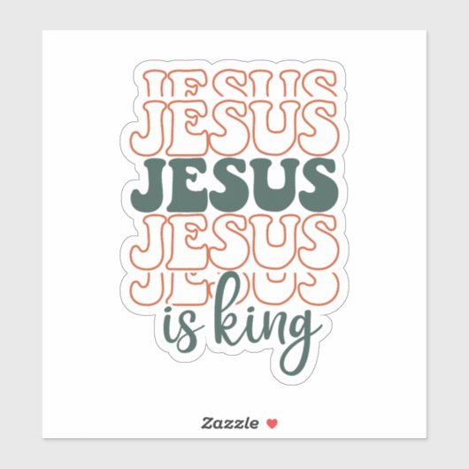 Stack Jesus ist König Aufkleber (Blatt)