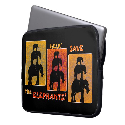 Stack O'Elephants (Personalisierte Clip On) Laptopschutzhülle (Vorderseite Links)