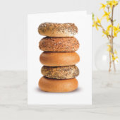 STACK OF BAGELS LOX LIEBE SESAME POPPY SEED JEDES KARTE (Gelbe Blume)