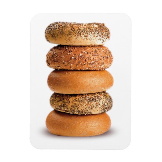 STACK OF BAGELS LOX LIEBE SESAME POPPY SEED JEDES MAGNET (Vertikal)