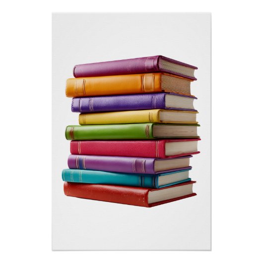 Stack of Colorful Books Poster (Vorderseite)