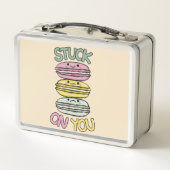 Stack of Cute Kawaii Macarons Metall Brotdose (Rückseite)