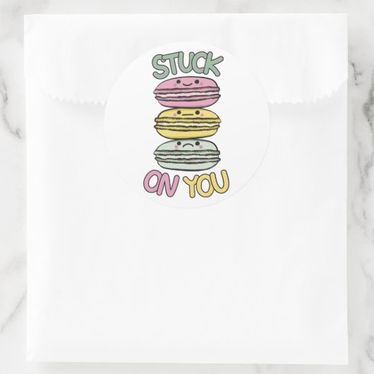 Stack of Cute Kawaii Macarons Runder Aufkleber (Tasche)