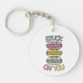 Stack of Cute Kawaii Macarons Schlüsselanhänger (Vorderseite)