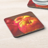 "Stack of Red Apples Fruit" Niedliches Foto. Jetzt Getränkeuntersetzer (Linke Seite)