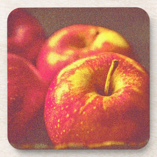 "Stack of Red Apples Fruit" Niedliches Foto. Jetzt Getränkeuntersetzer (Vorderseite)