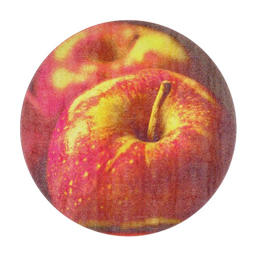"Stack of Red Apples Fruit" Niedliches Foto. Jetzt Schneidebrett (Vorderseite)