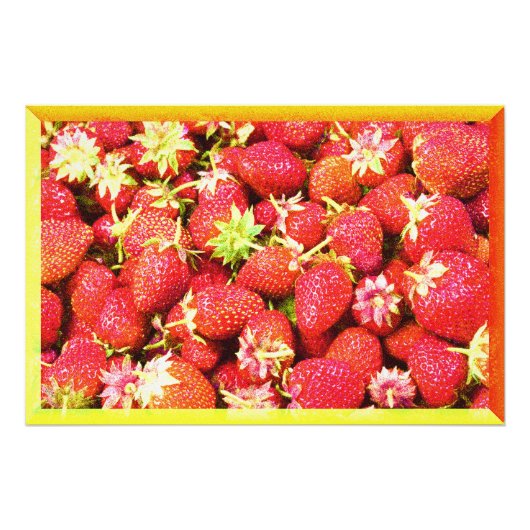 "Stack of Strawberries Fruit" Niedliches Foto. Jet Fotodruck (Vorne)