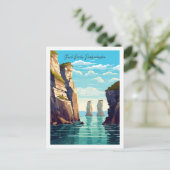 Stack Rocks Pembrokeshire Vintage Reise Postkarte (Stehend Vorderseite)