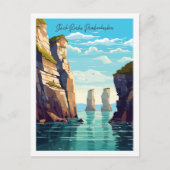 Stack Rocks Pembrokeshire Vintage Reise Postkarte (Vorderseite)