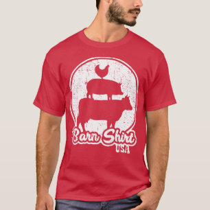 Stack von landwirtschaftlichen Nutztieren weiß ges T-Shirt