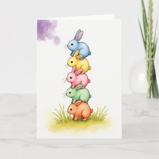 Stacked Animal Friends Card Karte (Vorderseite)