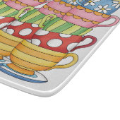 Stacked Teacups Teatime Illustration Schneidebrett (Ecke)