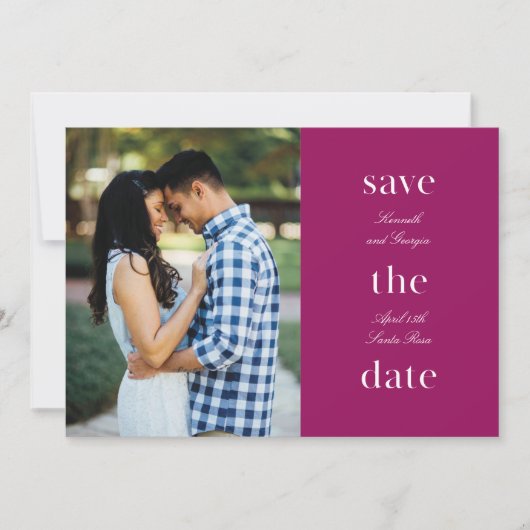 Stacked Wording Minimalist Save-The-Date (Vorderseite)