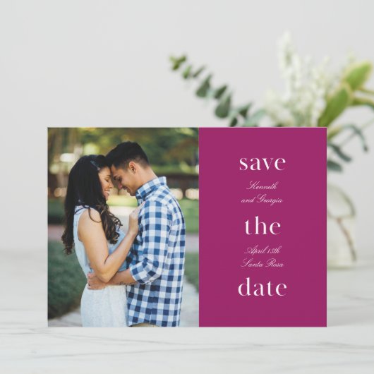 Stacked Wording Minimalist Save-The-Date (Stehend Vorderseite)