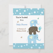 Stacking Elephants Babydusche Einladung (Vorderseite)