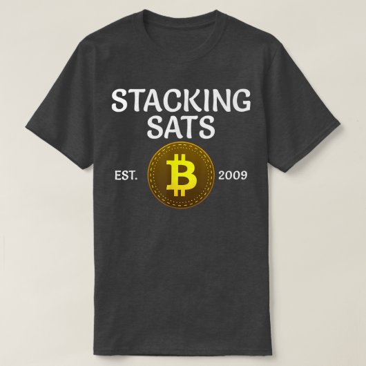 Stacking Sats Bitcoin Since 2009 Crypto Whale BTC T-Shirt (Design vorne)