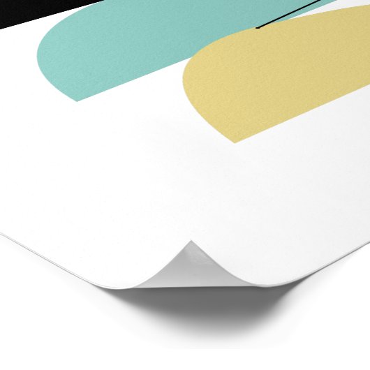 Stacking Stones Aqua Blue Yellow Green Black Poster (Ecke)