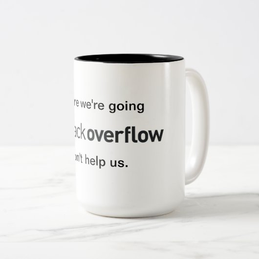 Stackoverflow-Tasse Zweifarbige Tasse (VorderseiteRechts)