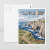 Stackpole Head Wales Postkarte (Vorne/Hinten)